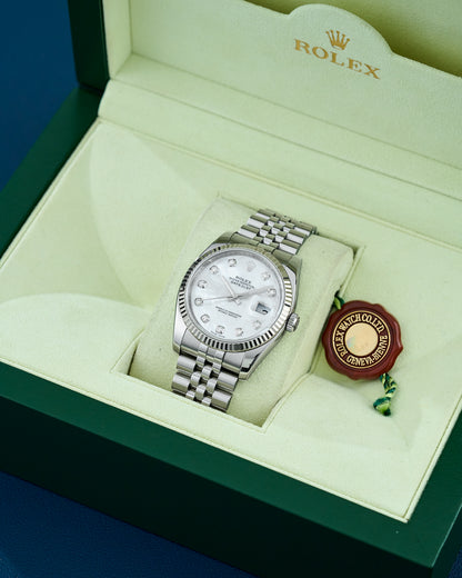 Rolex Datejust 36 Mother Of Pearl Dial With Diamonds 116234