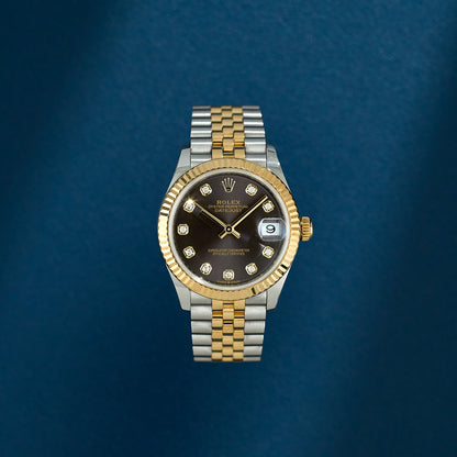 Rolex Datejust 31 Two Tone Yellow Gold Rhodium Dial With Diamonds 278273 2021