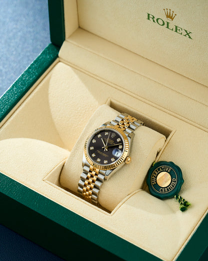 Rolex Datejust 31 Two Tone Yellow Gold Rhodium Dial With Diamonds 278273 2021