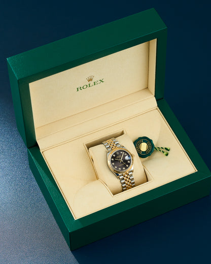 Rolex Datejust 31 Two Tone Yellow Gold Rhodium Dial With Diamonds 278273 2021