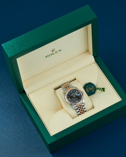 Rolex Datejust 36 Two Tone Rose Gold Rhodium Roman Diamond VI & IX 126231 2023