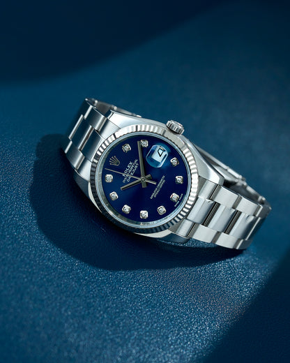 Rolex Datejust 36 Blue Dial With Diamond Markers & Bezel 116234 2019