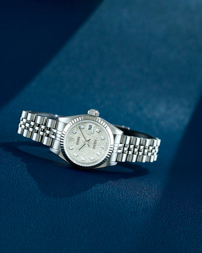 Rolex Lady Datejust 26 White Anniversary Dial With Diamonds 69174 1998