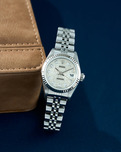 Rolex Lady Datejust 26 White Anniversary Dial With Diamonds 69174 1998