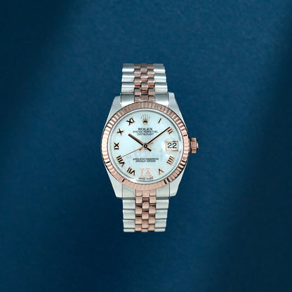 Rolex Datejust 31 Two Tone Rose Gold Mother Of Pearl Roman Diamond VI 178271 2015