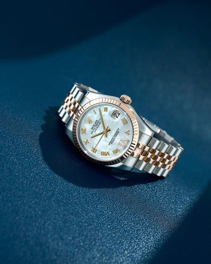 Rolex Datejust 31 Two Tone Rose Gold Mother Of Pearl Roman Diamond VI 178271 2015