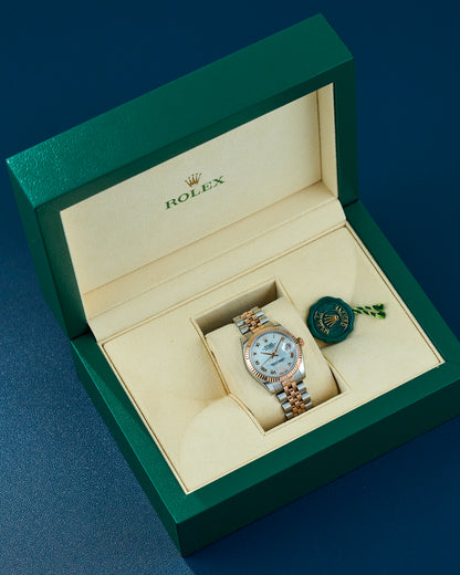 Rolex Datejust 31 Two Tone Rose Gold Mother Of Pearl Roman Diamond VI 178271 2015