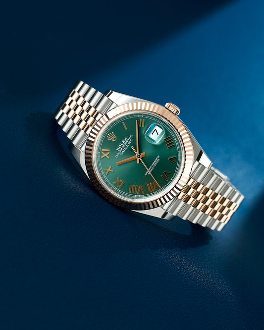 Rolex Datejust 41 Two Tone Rose Gold Green Roman Dial 126331 2026