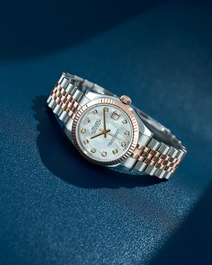Rolex Datejust 31 Two Tone Rose Gold Mother Of Pearl Dial With Diamonds 178271 2018