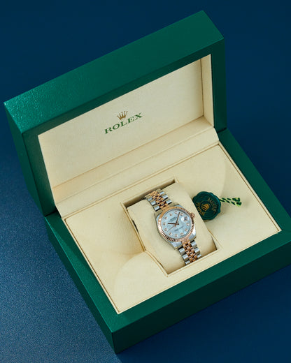 Rolex Datejust 31 Two Tone Rose Gold Mother Of Pearl Dial With Diamonds 178271 2018