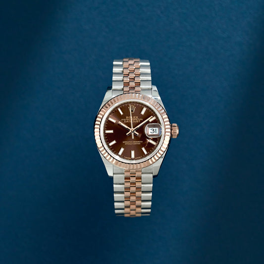 Rolex Lady Datejust 28 two Tone Rose Gold Choco Dial 279171 2021