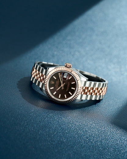 Rolex Lady Datejust 28 two Tone Rose Gold Choco Dial 279171 2021