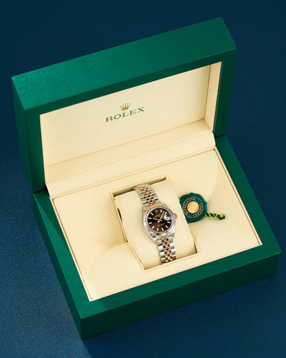 Rolex Lady Datejust 28 two Tone Rose Gold Choco Dial 279171 2021