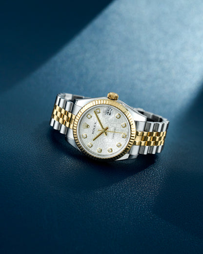 Rolex Datejust 31 Two Tone Yellow Gold White Anniversary Dial With Diamonds 178273 2012