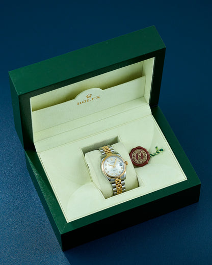 Rolex Datejust 31 Two Tone Yellow Gold White Anniversary Dial With Diamonds 178273 2012