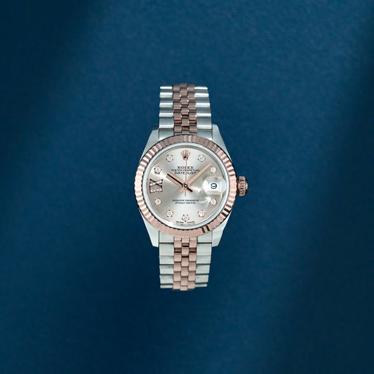 Rolex Lady Datejust 28 Two Tone Rose Gold Sundust Dial With Star Diamond IX 279171 2023