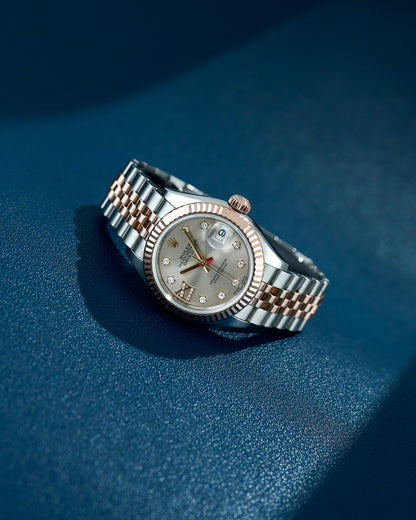 Rolex Lady Datejust 28 Two Tone Rose Gold Sundust Dial With Star Diamond IX 279171 2023