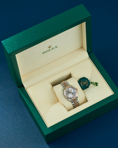 Rolex Lady Datejust 28 Two Tone Rose Gold Sundust Dial With Star Diamond IX 279171 2023