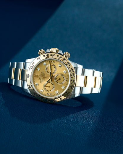 Rolex Cosmograph Daytona Two Tone Yellow Gold Champagne With Diamonds 116503 2020