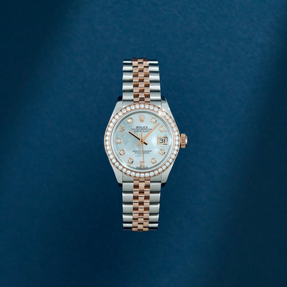 Rolex Lady Datejust 27 Two Tone Rose Gold Mother Of Pearl Dial With Diamond Markers And Bezel 279381RBR 2016