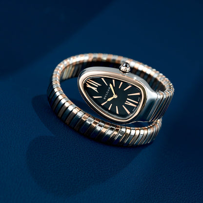 Bvlgari Serpenti Two Tone Rose Gold Black SP35SPG