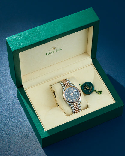 Rolex Datejust 36 Two Tone Rose Gold Rhodium Motif Dial With Diamonds 126231 2024