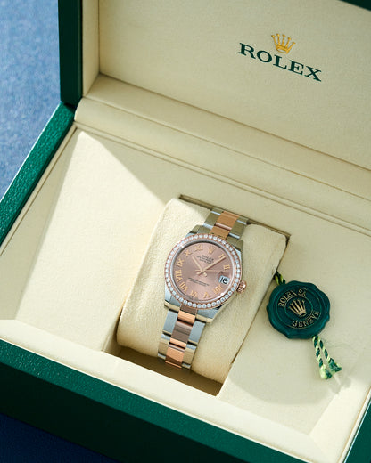 Rolex Datejust 31 Two Tone Rose Gold Sundust Dial With Diamond Markers And Bezel 278381RBR 2026 (Brand New)