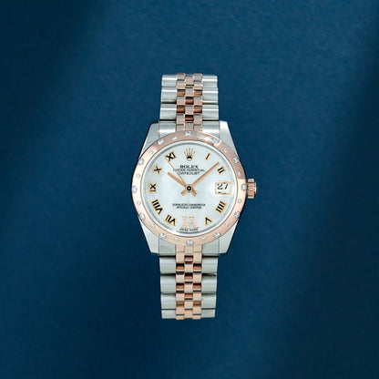 Rolex Datejust 31 Two Tone Rose Gold Mother Of Pearl Roman Diamond VI And Bezel 178341 2012