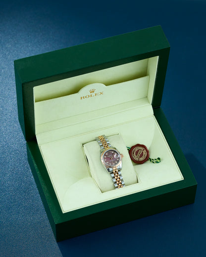 Rolex Lady Datejust 26 Two Tone Rose Gold Tahitian Mother Of Pearl Dial With Diamonds 179171 2009