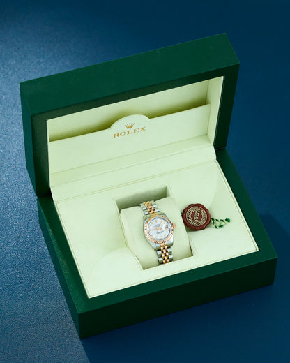 Rolex Lady Datejust 26 Two Tone Rose Gold Meteorite Dial With Diamonds 179171 2009