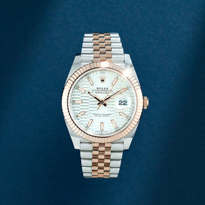 Rolex Datejust 41 Two Tone Rose Gold Silver Motif Dial 126331 2023