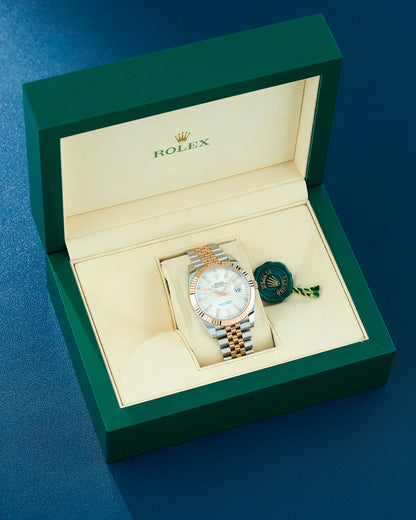 Rolex Datejust 41 Two Tone Rose Gold Silver Motif Dial 126331 2023