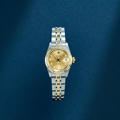 Tudor Princess Date Two Tone Yellow Gold Champagne Dial With Diamonds 92413