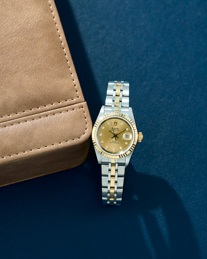 Tudor Princess Date Two Tone Yellow Gold Champagne Dial With Diamonds 92413